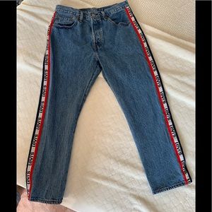Levi's Blue Jeans with Red and White Side Stripes